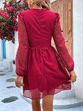Joskaa Women's Air Hollow Skirt A-Line V-Neck Dress