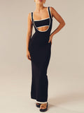 Joskaa Backless hollow strapless long dress with hip covering