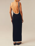 Joskaa Backless hollow strapless long dress with hip covering