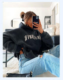 Black Friday Joskaa American Retro Tibetan Blue Lazy Style Hoodie Women's Autumn European And American Street Oversize Hot Girl Hoodie Jacket