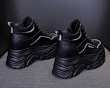 Joskaa 2024 New Platform Black Leather Sneakers