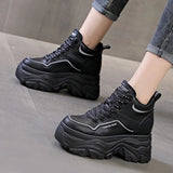 Joskaa 2024 New Platform Black Leather Sneakers