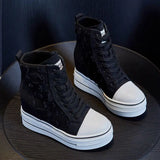 Joskaa 2024 New Platform High Top Sneakers Black