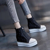 Joskaa 2024 New Platform High Top Sneakers Black