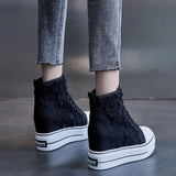 Joskaa 2024 New Platform High Top Sneakers Black