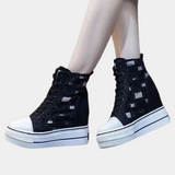 Joskaa 2024 New Platform High Top Sneakers Black