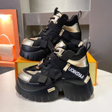 Joskaa 2024 New Warm Fur Black Platform Sneakers