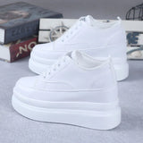 Joskaa 2024 New White Canvas Platform Sneakers