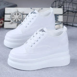 Joskaa 2024 New White Canvas Platform Sneakers