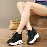 Joskaa 2024 New Women Black Platform Canvas Sneakers