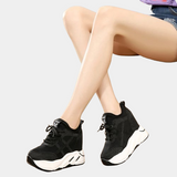 Joskaa 2024 New Women Black Platform Canvas Sneakers