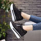 Joskaa 2024 New Women Platform Sneakers Black