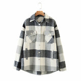 Joskaa Lapel check wool coat