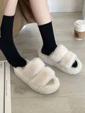 Joskaa Furry Platform Slippers