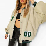 Joskaa Embroidery Letter Varsity Jacket