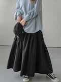 JOSKAA 2024 New Skirt Fashion All-Match Retro Wave High Waist Skirt