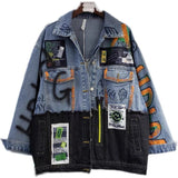 Joskaa Cloth Stitching Denim Mid-length Jacket