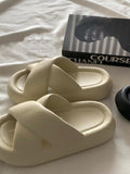 Joskaa Cream Platform Bread Slippers