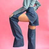 Thanksgiving Gift Streetwear Denim Jeans Irregular Pants New Design Straight Cut Out Fall Fashion Clothes Elegant Women Y2k