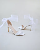 JOSKAA 2024 New Fashion High Heel Satin High Heel Wedding Sandals with Wrapped Ankle Tie