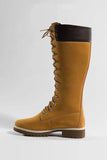 JOSKAA Woman Elegant high heel Yellow Lace-Up High Boots