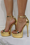 JOSKAA Woman Elegant high heel Gold Stiletto Sandals High Heels