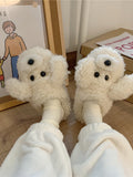 Joskaa Cute Bear Cartoon Furry Slippers