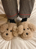 Joskaa Cute Bear Cartoon Furry Slippers