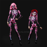 Halloween Joskaa Day Of The Dead Halloween Costumes For Adult Kids Scary Carnival Party Skeleton Bodysuit 3D Print Baby Girl Skull Dress