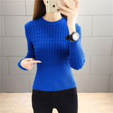 Joskaa Christmas Gift JMPRS O Neck Women Pullover Sweater Vintage Tunic Slim Knitted Top Causal Autumn Long Sleeve Basic Jumper Winter Lady Blouse