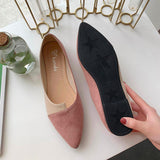 Joskaa 35-41 Leather Shoes Splice Color Shoe Ballerina Slip On Shoes Women Flats 2024 Fashion Pointed Toe Ballet Footwear Buty Damskie