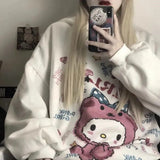 Joskaa Christmas Gift Japanese Cartoon Cute Bunny Hoodies Women Pullover Harajuku Streetwear New Loose Casual Fashion Oversized Long Hoodie Women Tops