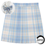 Joskaa Christmas Gift JMPRS Plaid Women Pleated Skirt Bow Knot Summer High Waist Preppy Girls Dance Mini Skirt Cute A Line Harajuku Sexy Japan Faldas