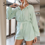 Joskaa Casual lace up short sleeve summer set women  Loose button two-piece sport sets  Elastic waist lapel fitness tracksuits