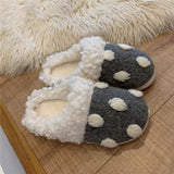 Joskaa 2024 Winter Women Slipper Lovely Bear Cartoon Plush Cotton Home Slippers Female Indoor Household Anti-Skid Thick Bottom Slipper