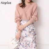 Joskaa Christmas Gift Neploe O Neck Pullover Long Sleeve Knit Sweater Women Loose Causal Solid Pull Femme Spring 2024 New All Match Sueter Mujer