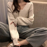 Joskaa Christmas Gift Women Knitted Sweater Fashion Pullover Ladies Spring Autumn Slim Sweater Korean College Style Women Knitwear Jumper Sueter Mujer