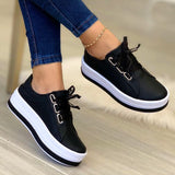 Joskaa New Design Women Sneakers PU Leather Shine Fashion Shoes Women Thick Bottom Sneakers Women Footwear Size 36-43