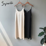 Joskaa Spaghetti Strap Summer Dress Women 2024 Chiffon Party Luxury Sundress Sleeveless Midi V Neck Beige Black Long Dresses