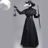 Halloween Joskaa Medieval Steampunk Plague Doctor Costume Long Robe Cape Bird Beak Mask Outfits Bird Mouth Doctor Halloween Cosplay Costumes