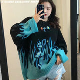 Christmas Gift Joskaa Retro Y2K women's sweater design sense purple tie-dye outer wear ins new style fried street loose lazy round neck sweater