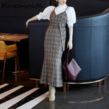 Joskaa Christmas Gift Kuzuwata 2024 Autumn New Vestidos Japanese Commuter Women Robe High Waist Slim Button Sashes Folds Mermaid Suspender Dresses