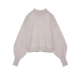 Joskaa Christmas Gift Kuzuwata 2024 Autumn Winter New Sweet Sweater Solid Mock Neck Off Shoulder Lantern Sleeve Knnited Pullover Japanese Women Jumper