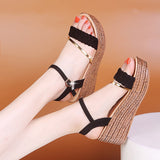 Joskaa  High Heels Women Summer Shoes Wedges Bohemian Women Sandals Flat Platforms Diamond Beach Sandles Open Toe Women Shoes