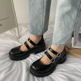 Joskaa Lolita High Platform Small Leather Shoes Spring Autumn Mary Janes Pumps Platform Wedges Sweet Gothic Punk Shoes Cosplay Shoes