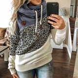 Joskaa Women Patchwork Hooded Sweatshirt Gradient Print  Autumn Winter Drawstring Long Sleeve Pullovers Casual Lady Sweatshirts Tops