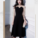 Black Friday Sales Fairycore Patchwork Mesh Dress Women Korean Elegant Long Dresses For Women Party Wedding Vintage Gothic Long Sleeve Dress