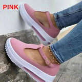 Joskaa Back to College丨Women Shoes Summer Pumps Chunky Mid Heels Plus Size Breathable Mesh Sneaker Wedges Shoes Female Mujer Sapato Feminino