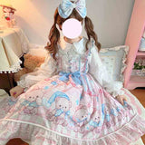 Joskaa Thanksgiving Gift Japanese Sweet Lolita Style Women Dress Autumn Girls Jsk Strap Party Dresses Vintage Cartoon Print Sleeveless Kawaii Clothing