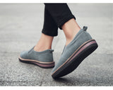 Joskaa Back To School 2024 New Spring Women Flats Sneakers Suede Leather Round Toe Shoes Casual Shoes Women Slip On Flat Loafers Jazz Oxford